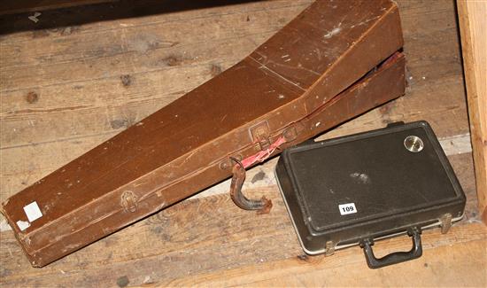 Cased trombone & clarinet